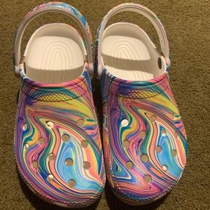 Rainbow crocs